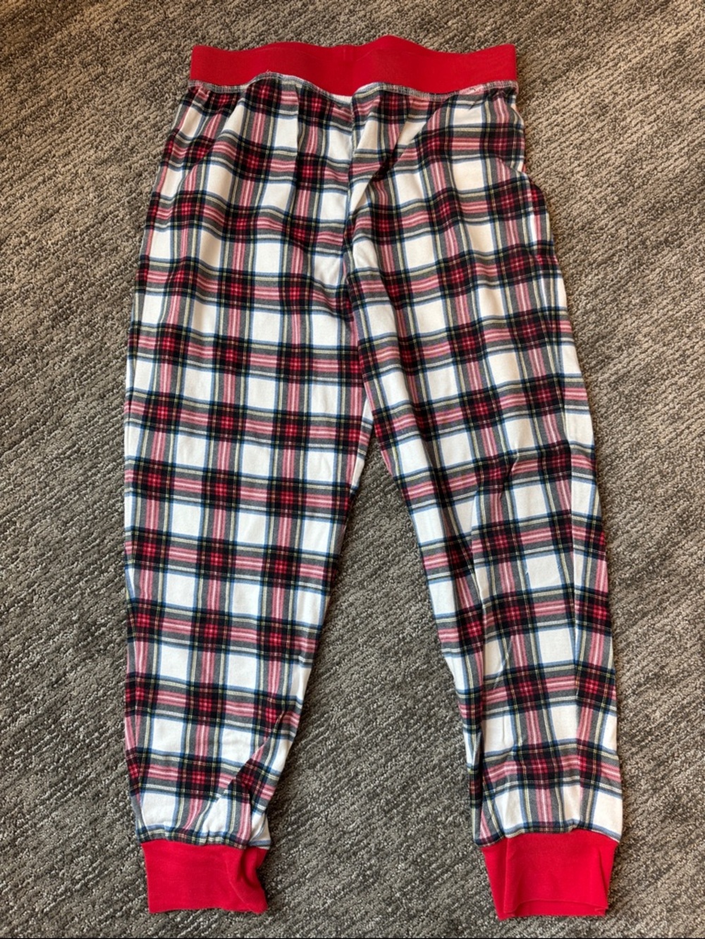 J. Crew Red and White Lounge joggers